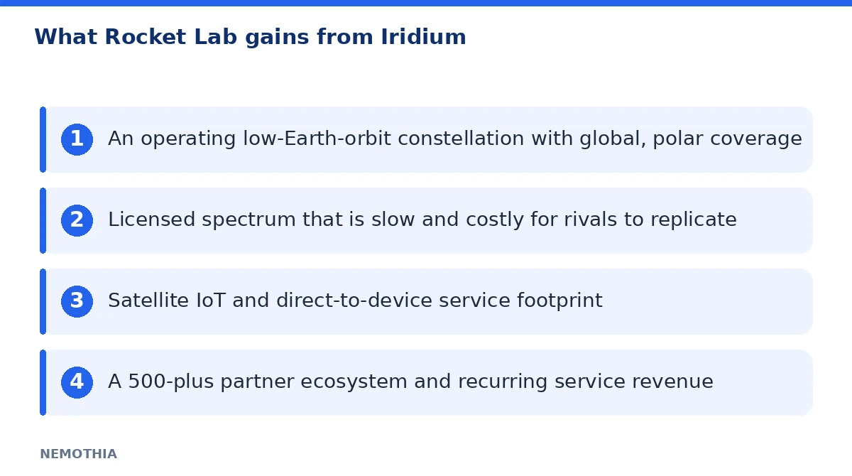What Rocket Lab gains from Iridium (infographic)